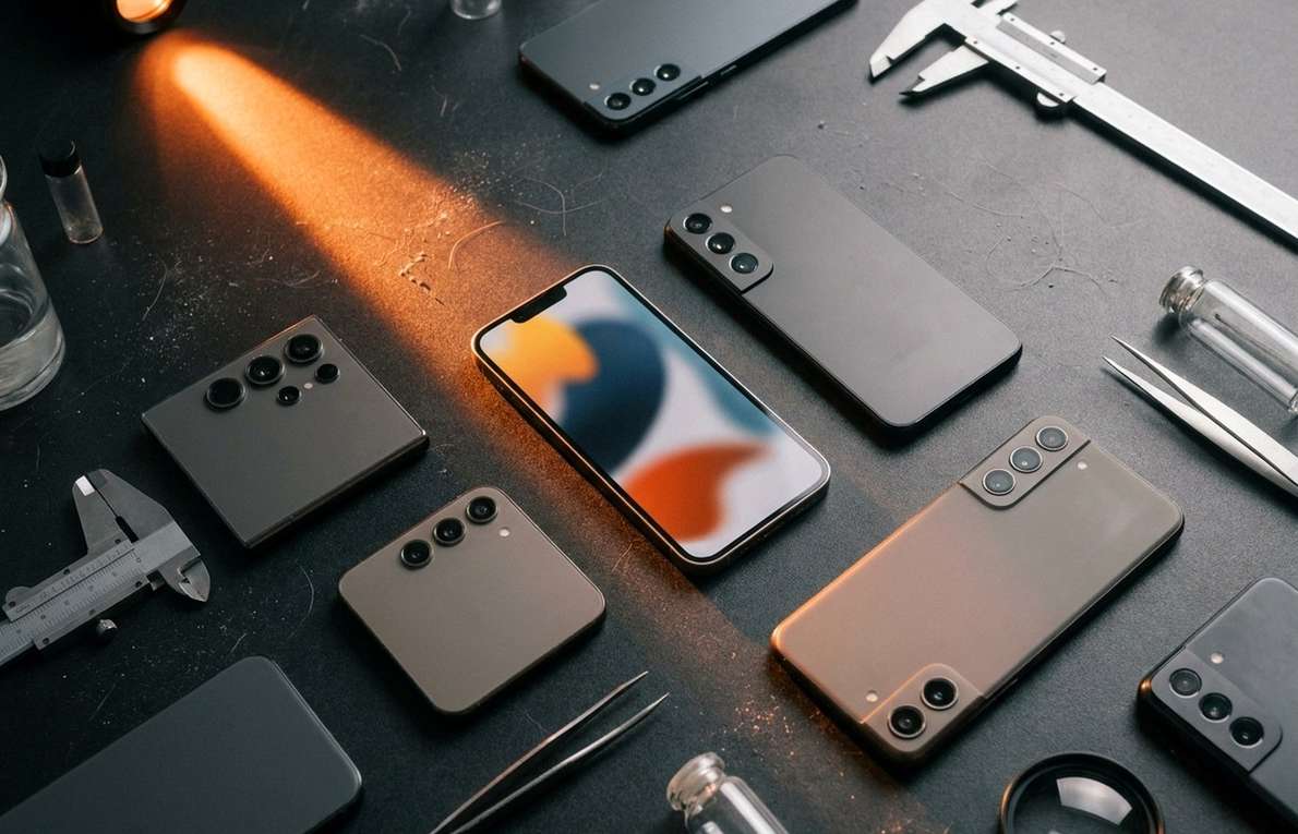 Mobile phones arranged for MobileBurn editorial coverage